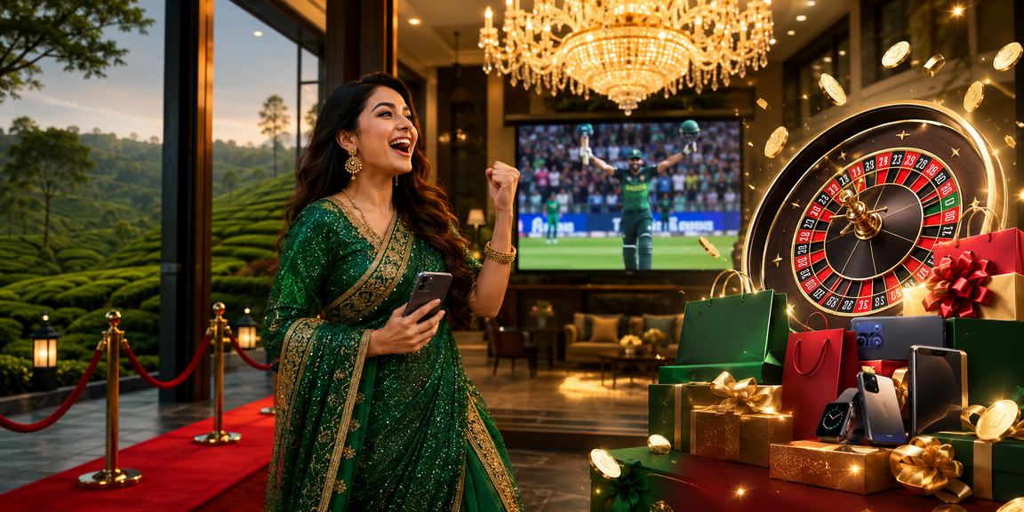 সিলেটে ক্রিকেট বেটিং উপভোগ করছেন একজন ব্যবহারকারী, লাল-সবুজ পোশাকে